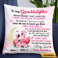 Personalized Granddaughter Flamingo Pillow NB242 85O47 thumb 1