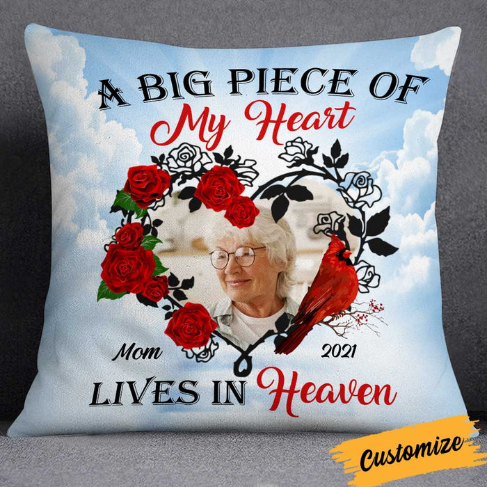 Personalized Memo A Big Piece Of My Heart Heaven Photo Pillow NB231 85O34 1