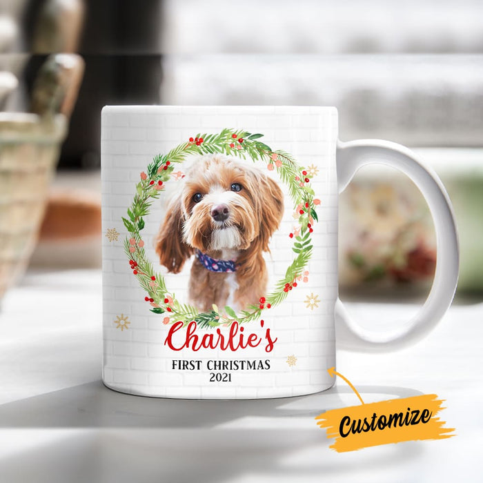 Personalized Dog Christmas Wreath Mug OB273 81O57 1