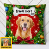 Personalized Dog Photo Christmas Wreath Pillow NB123 81O36 1
