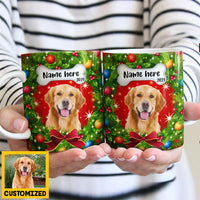 Personalized Dog Cat Photo Christmas Wreath Mug NB123 81O36 thumb 1