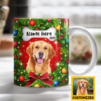 Personalized Dog Cat Photo Christmas Wreath Mug NB123 81O36 thumb 1