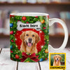 Personalized Dog Cat Photo Christmas Wreath Mug NB123 81O36 1