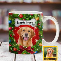 Personalized Dog Cat Photo Christmas Wreath Mug NB123 81O36 thumb 1