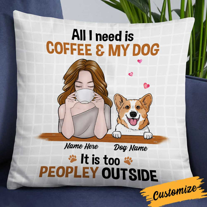 Personalized Dog Coffee Too Peopley Pillow JR202 81O34 1
