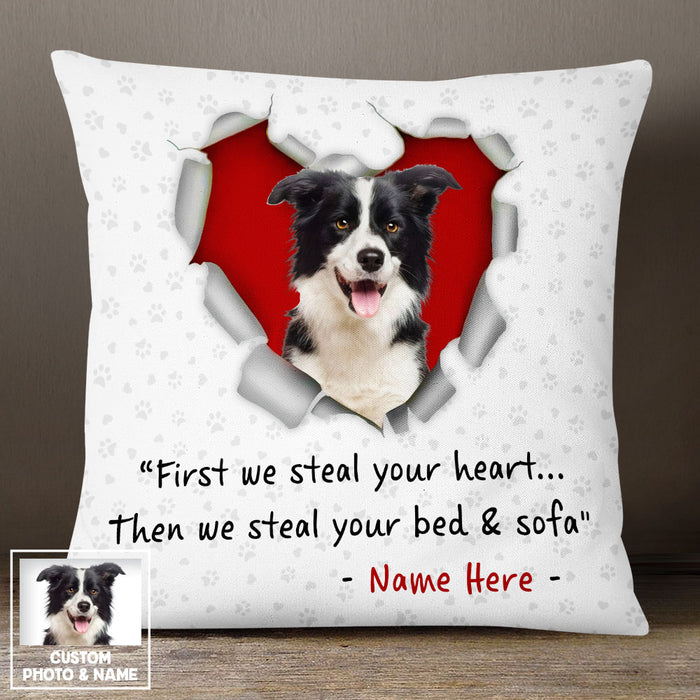 Personalized Dog Mom Photo Stealing Heart Pillow NB241 95O53 1
