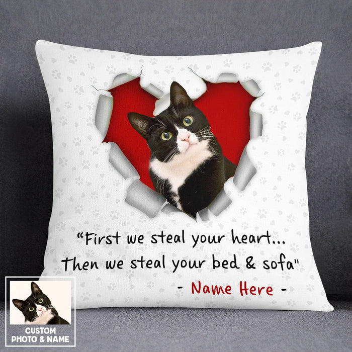Personalized Dog Mom Photo Stealing Heart Pillow NB241 95O53 1