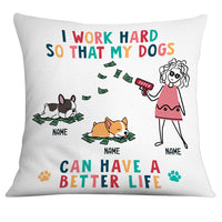 Personalized Dog Mom Work Hard Pillow NB2211 81O32 thumb 1