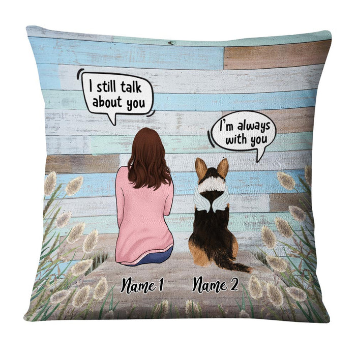 Personalized Dog Memo Wood Pattern Pillow NB251 30O36 1