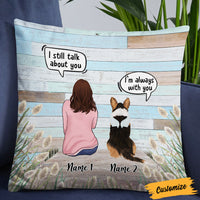 Personalized Dog Memo Wood Pattern Pillow NB251 30O36 thumb 1