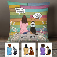 Personalized Dog Memo Wood Pattern Pillow NB251 30O36 thumb 1