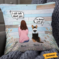 Personalized Dog Memo Wood Pattern Pillow NB251 30O36 thumb 1