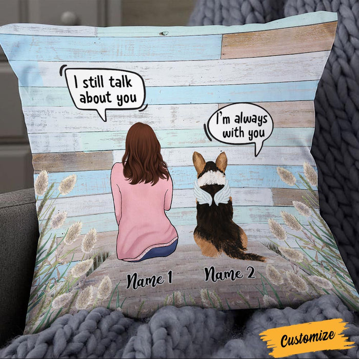 Personalized Dog Memo Wood Pattern Pillow NB251 30O36 1