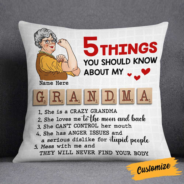 Personalized Mom Grandma Grandchildren Scrabble Pillow NB252 24O58 1