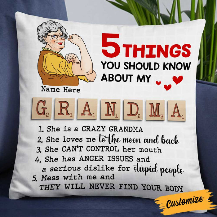 Personalized Mom Grandma Grandchildren Scrabble Pillow NB252 24O58 1