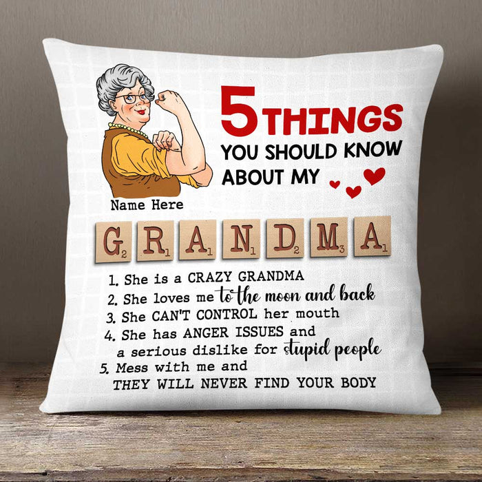 Personalized Mom Grandma Grandchildren Scrabble Pillow NB252 24O58 1