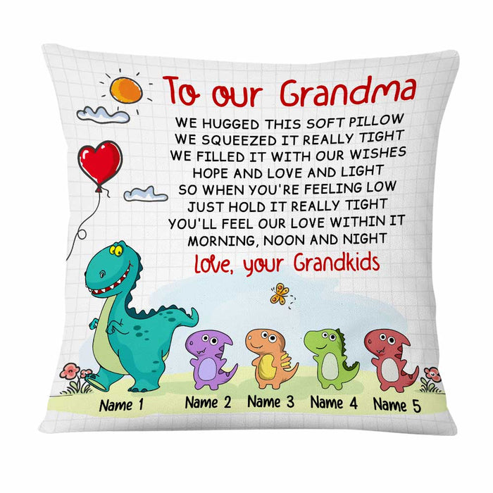 Personalized Mom Grandma Granddaughter Grandson Dinosaur Pillow NB243 95O47 1