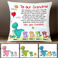 Personalized Mom Grandma Granddaughter Grandson Dinosaur Pillow NB243 95O47 thumb 1
