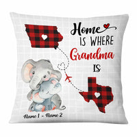 Personalized Mom Grandma Long Distance Elephant Pillow NB255 26O58 thumb 1