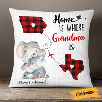 Personalized Mom Grandma Long Distance Elephant Pillow NB255 26O58 thumb 1