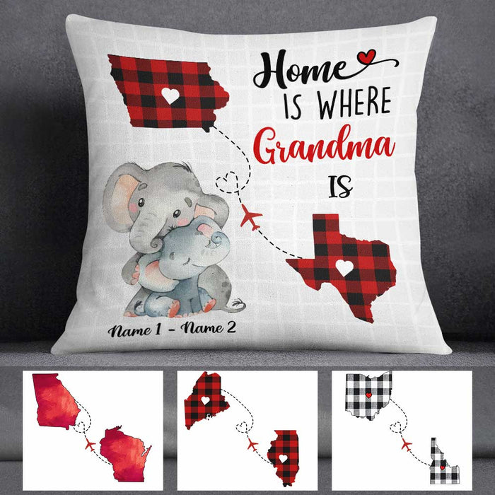 Personalized Mom Grandma Long Distance Elephant Pillow NB255 26O58 1