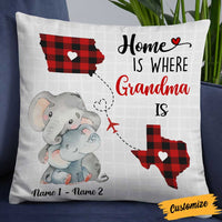 Personalized Mom Grandma Long Distance Elephant Pillow NB255 26O58 thumb 1