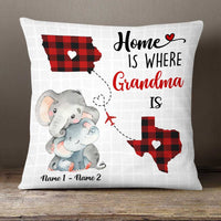 Personalized Mom Grandma Long Distance Elephant Pillow NB255 26O58 thumb 1