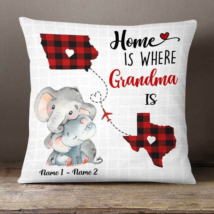 Personalized Mom Grandma Long Distance Elephant Pillow NB255 26O58 1