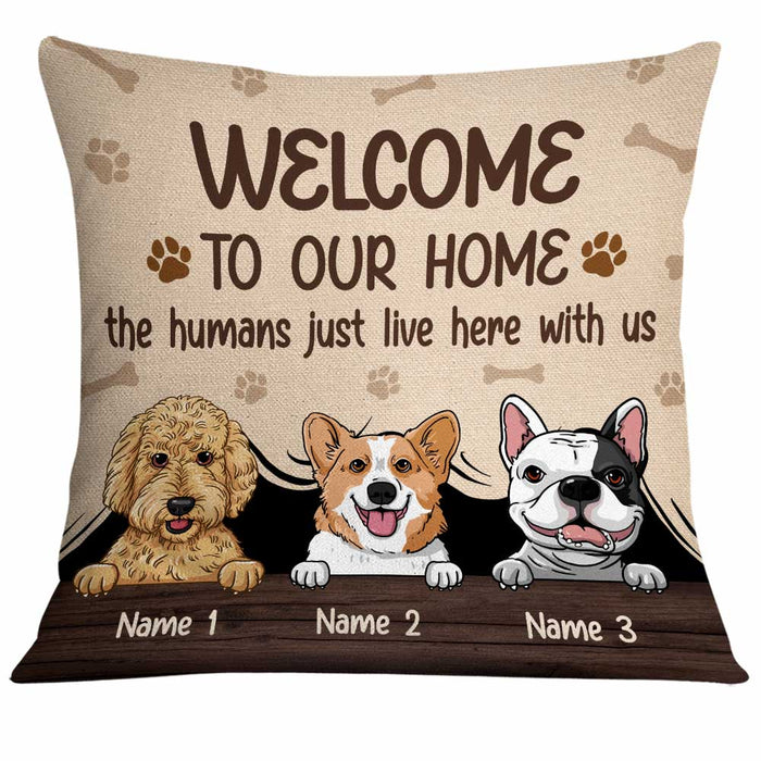 Personalized Dog Family Welcome To Our Home Pillow NB251 23O34 1