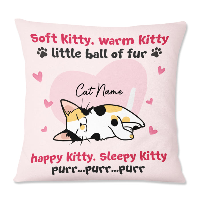 Personalized Cat Mom Soft Kitty Warm Kitty Little Ball Of Fur Pillow N Famvibe