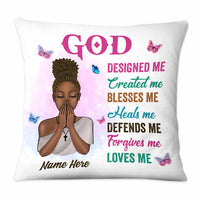 Personalized BWA Girl God Designed Me Pillow NB262 95O58 thumb 1