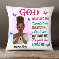 Personalized BWA Girl God Designed Me Pillow NB262 95O58 thumb 1