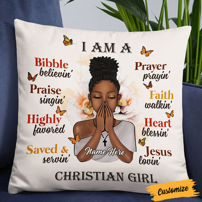 Personalized BWA I Am A Jesus Loving Christian Girl Pillow NB261 85O36 1