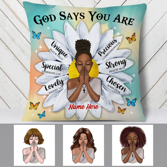 Personalized Daughter God Says You Are Pillow NB263 95O53 1