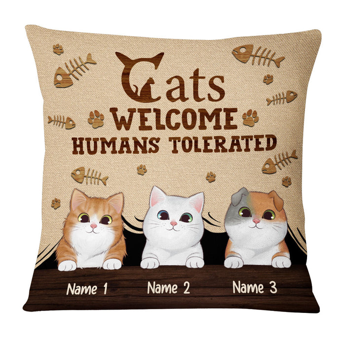 Personalized Cat Welcome Human Tolerated Pillow NB262 26O53 1