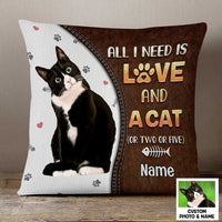 Personalized Cat Is All I Need Photo Pillow NB263 26O47 thumb 1