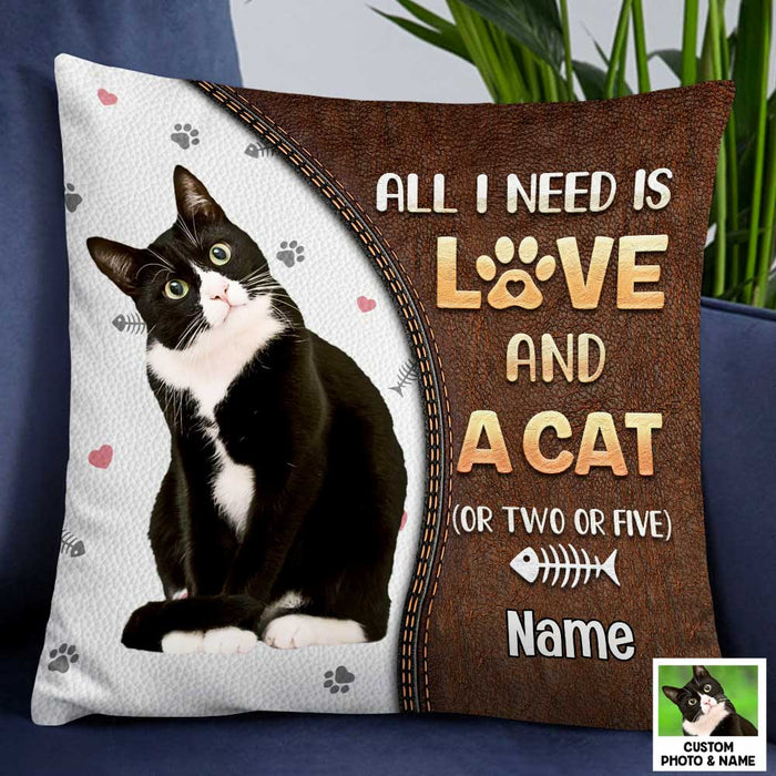 Personalized Cat Is All I Need Photo Pillow NB263 26O47 1