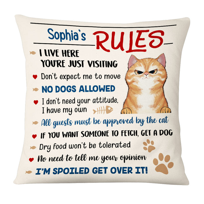 Personalized Cat's Rules Pillow NB261 23O53 1