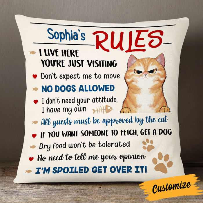 Personalized Cat's Rules Pillow NB261 23O53 1