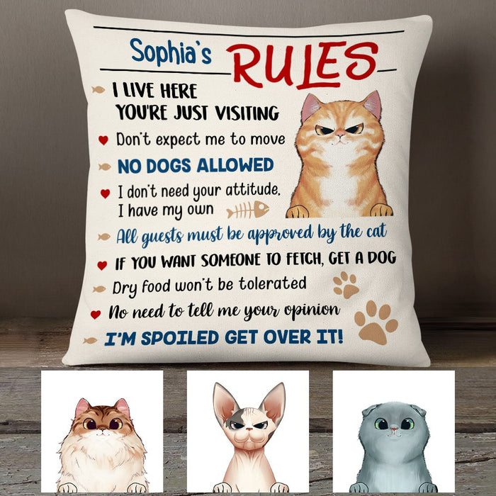 Personalized Cat's Rules Pillow NB261 23O53 1
