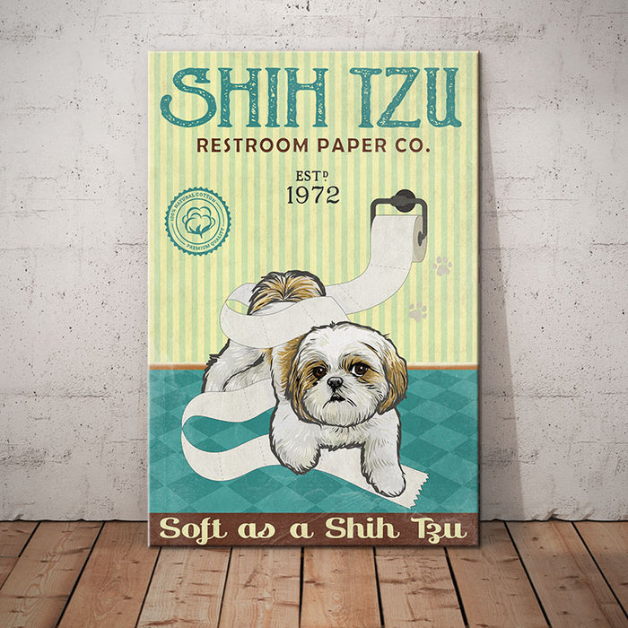 Shih Tzu Restroom Paper Company Canvas FB2702 85O53 1