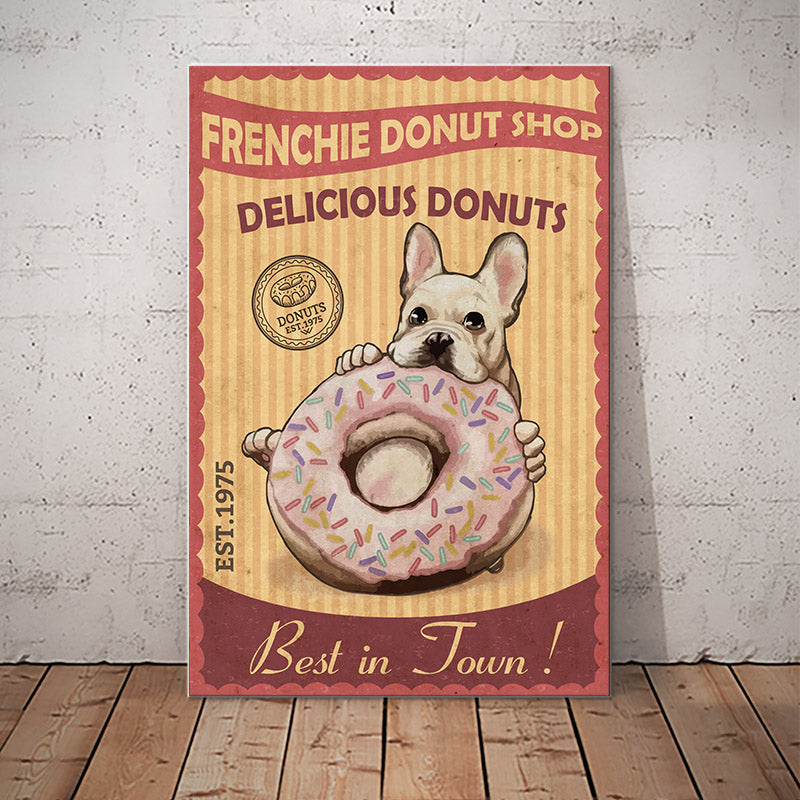 French Bulldog Donut Shop Canvas FB1001 73O33