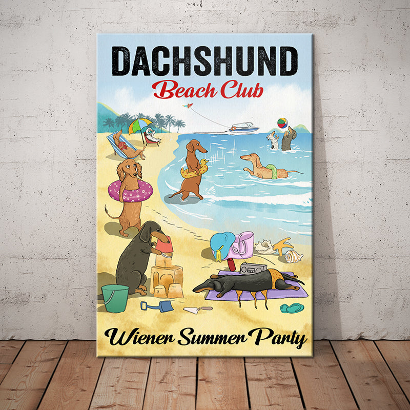 Dachshund Beach Club Canvas AP2003 95O61