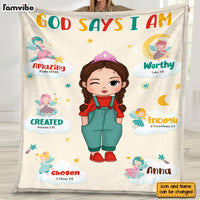 Personalized Gift For Granddaughter God Says I Am Little Fairy Blanket 30797 thumb 1
