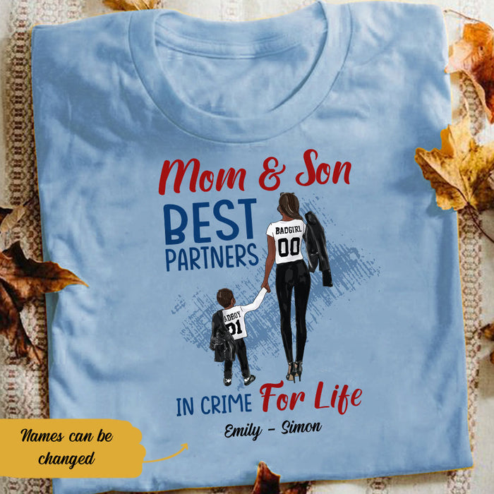Personalized BWA Mom And Son Best Partner In Crime T Shirt AG102 73O58 1