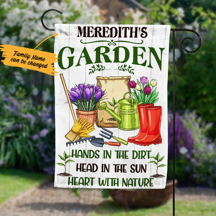 Personalized Garden Hands In The Dirt Gardening Flag AG211 26O36 1