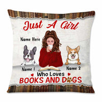 Personalized Just A Girl Loves Books Dog Pillow NB252 26O57 thumb 1