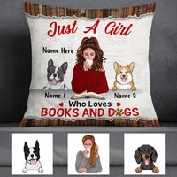 Personalized Just A Girl Loves Books Dog Pillow NB252 26O57 thumb 1