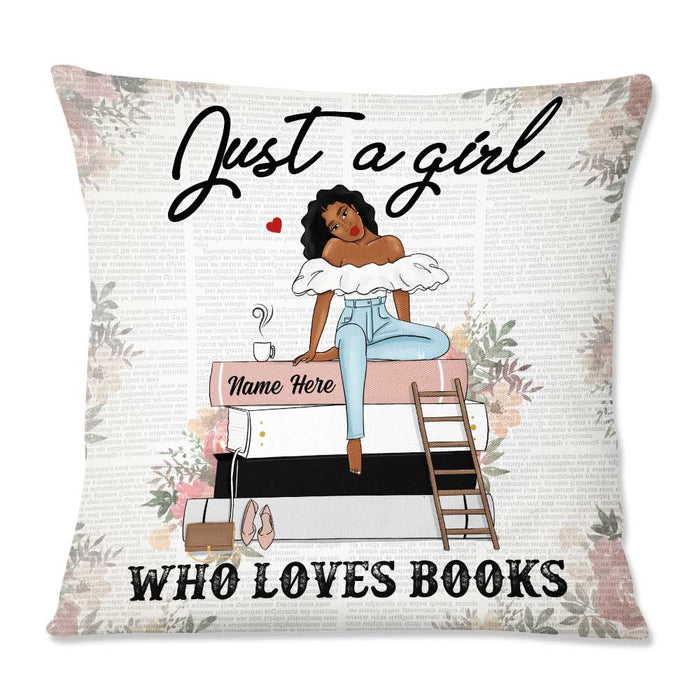 Personalized Just A Girl Who Loves Books Pillow NB273 23O57 1