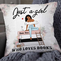 Personalized Just A Girl Who Loves Books Pillow NB273 23O57 thumb 1